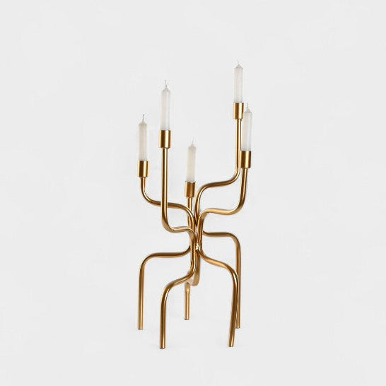 Chandelier à branches en métal doré