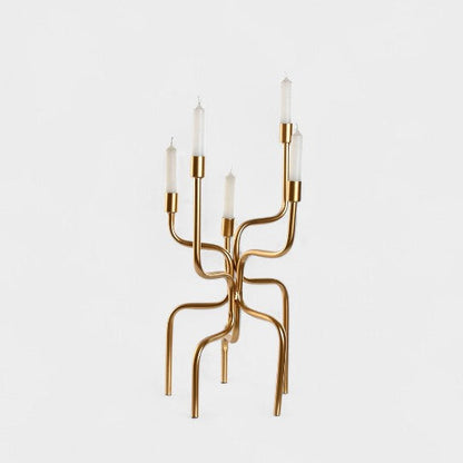 Chandelier à branches en métal doré