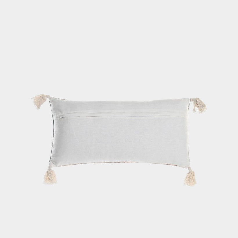 Coussin à motif oriental vieilli, tons beige et bleu