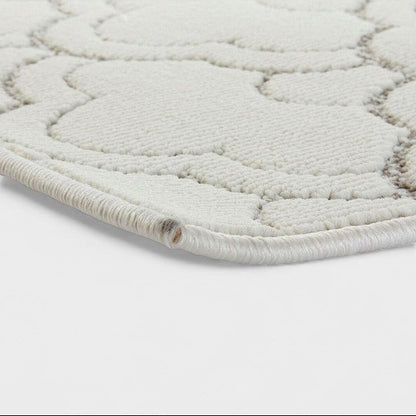 Tapis de couloir beige à motif oriental