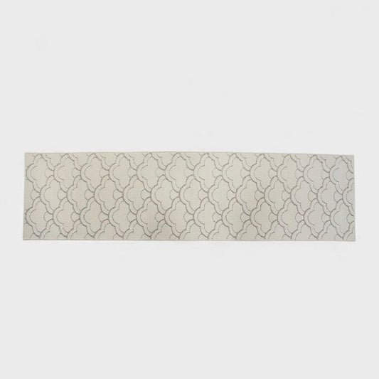 Tapis de couloir beige à motif oriental