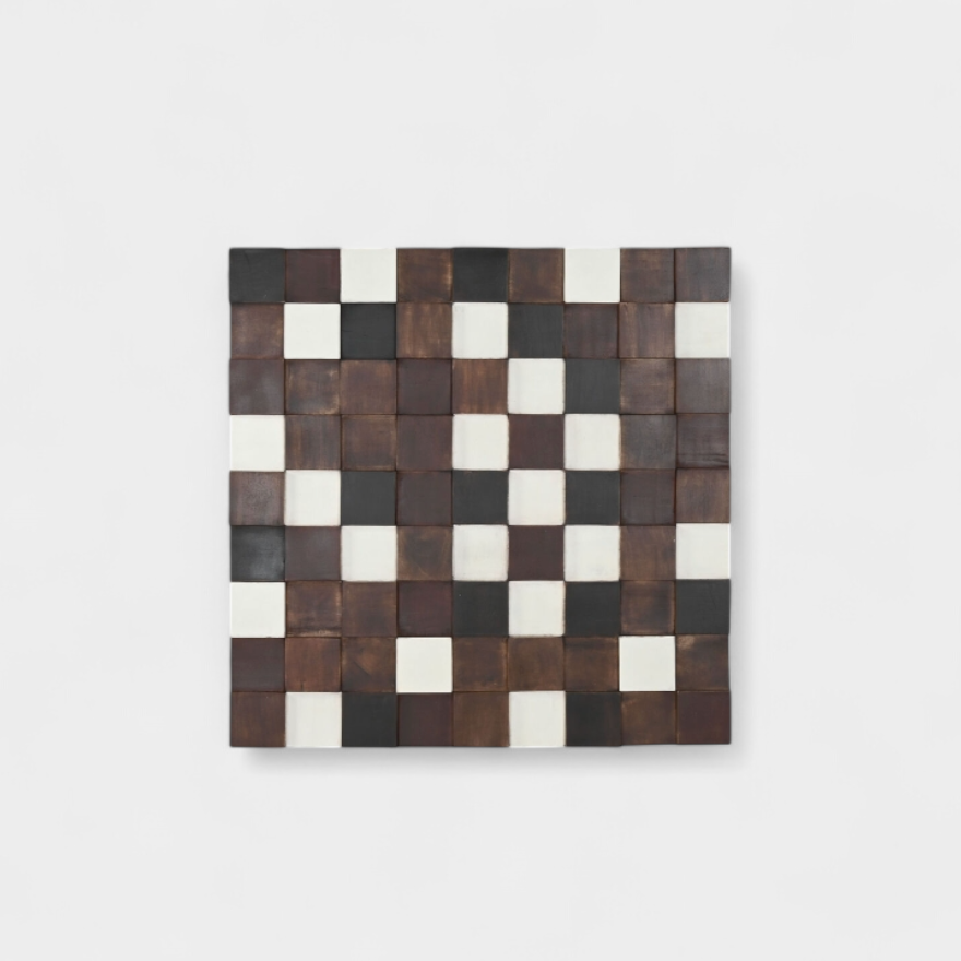Tableau mural en bois 3D – Damier naturel
