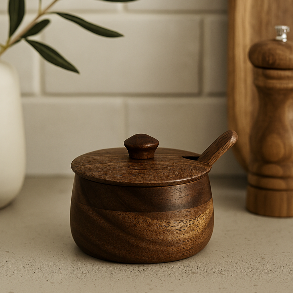 Sucrier en bois d'acacia KAO