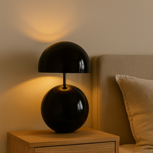 Lampe de table noire design en métal