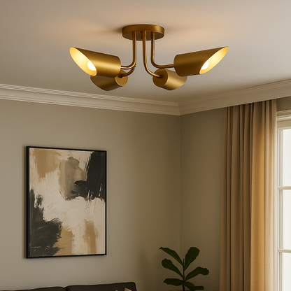 Suspension dorée 4 spots orientables AMARA