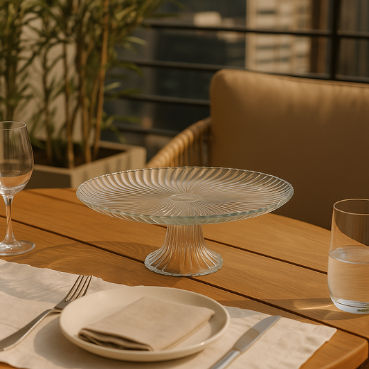 Assiette sur pied en verre transparent ZOÉ