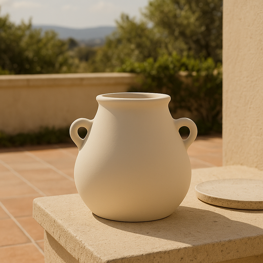 Vase en terre cuite beige MIRA