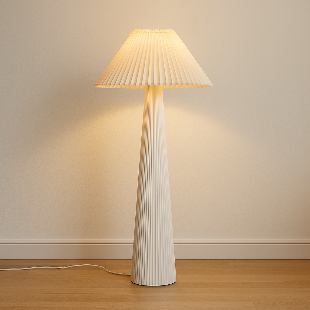 Lampadaire plissé crème CONSTANCE