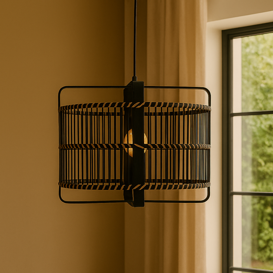 Suspension en bambou noire LUBIE