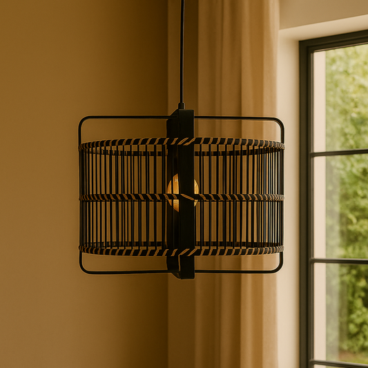Suspension en bambou noire LUBIE