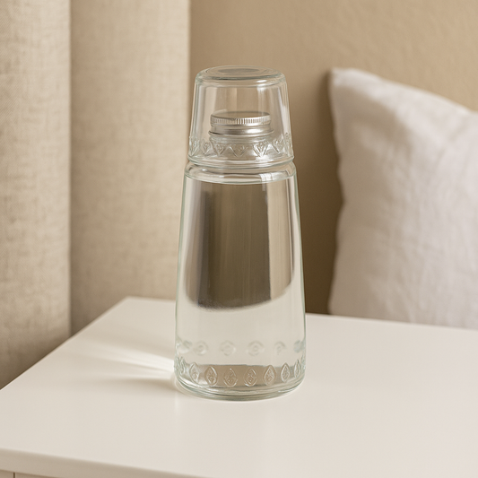 Bouteille d'eau en verre intégré transparent