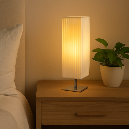 Lampe de table moderne en tissu blanc RIVA