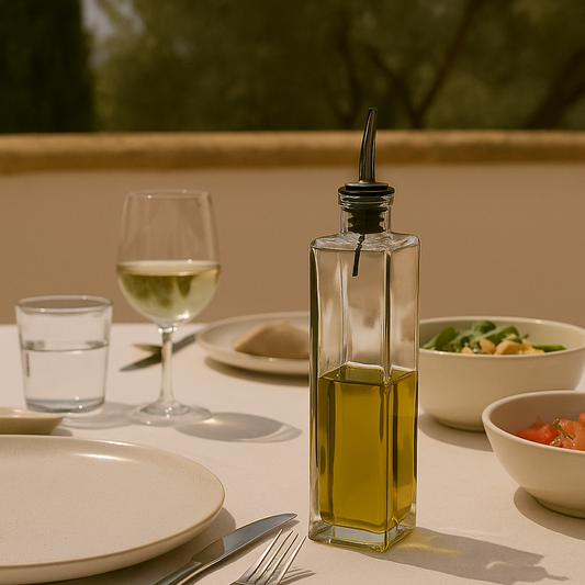 Huilier verre transparent long