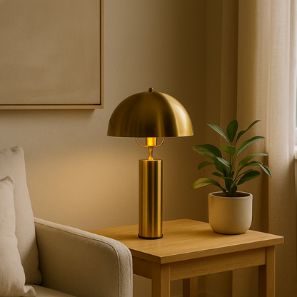Lampe de bureau dorée en métal NOOR