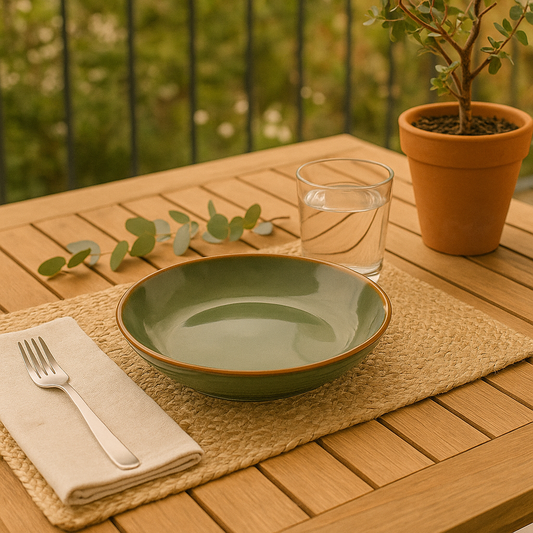 Assiettes creuses Vert INES (6 Unités)