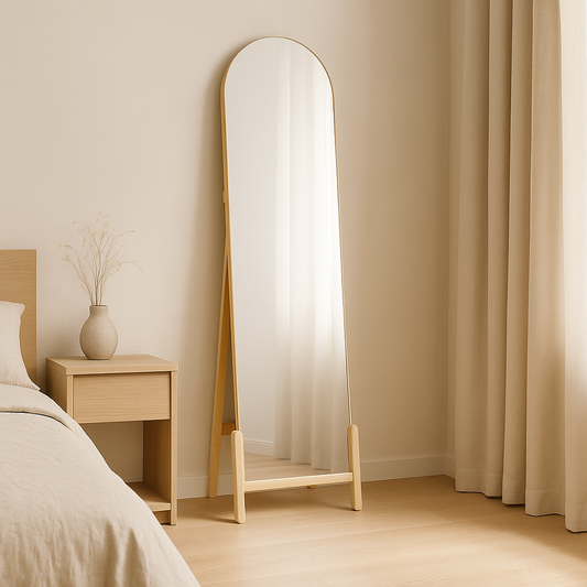 Miroir sur pied en bois clair ARMAND