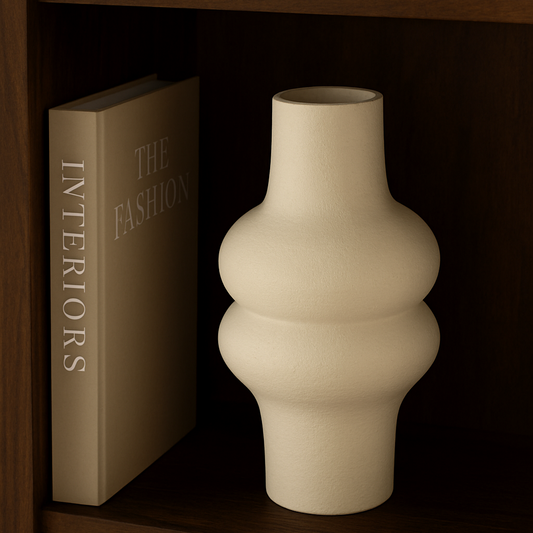 Vase sculptural blanc en céramique