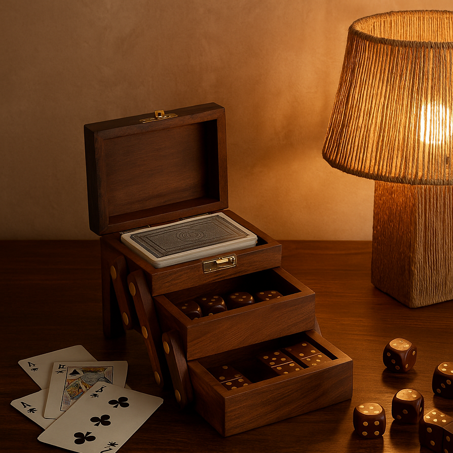 Coffret de jeux en bois