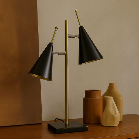 Lampe de bureau noire et dorée ALTO
