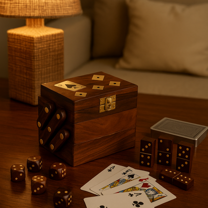 Coffret de jeux en bois
