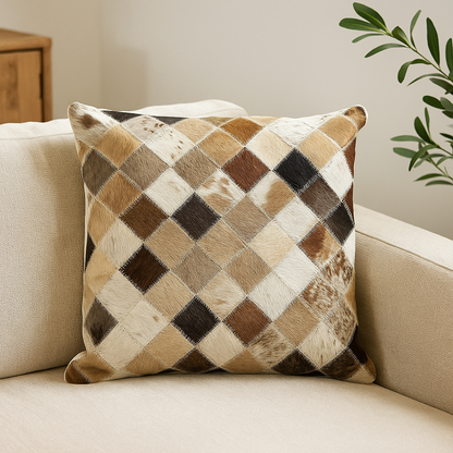 Coussin patchwork animalier