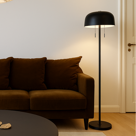 Lampadaire noir en métal LIVIA