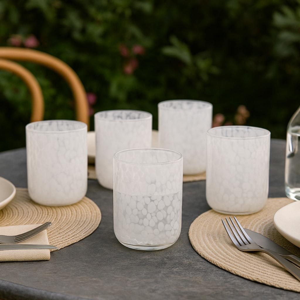 Set de verres écaille blanc GINA (6 unités)