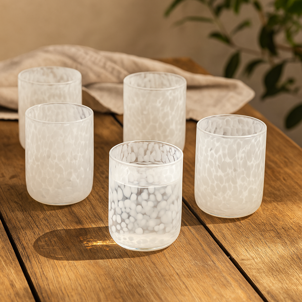Set de verres écaille blanc GINA (6 unités)