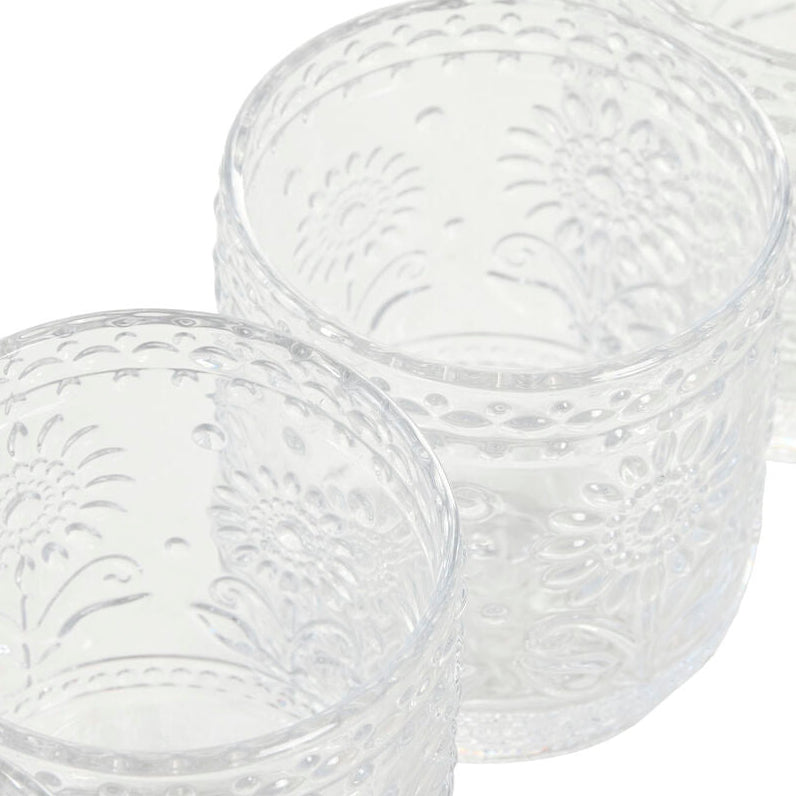 Set de verres transparents à motifs floraux (6 Unités)