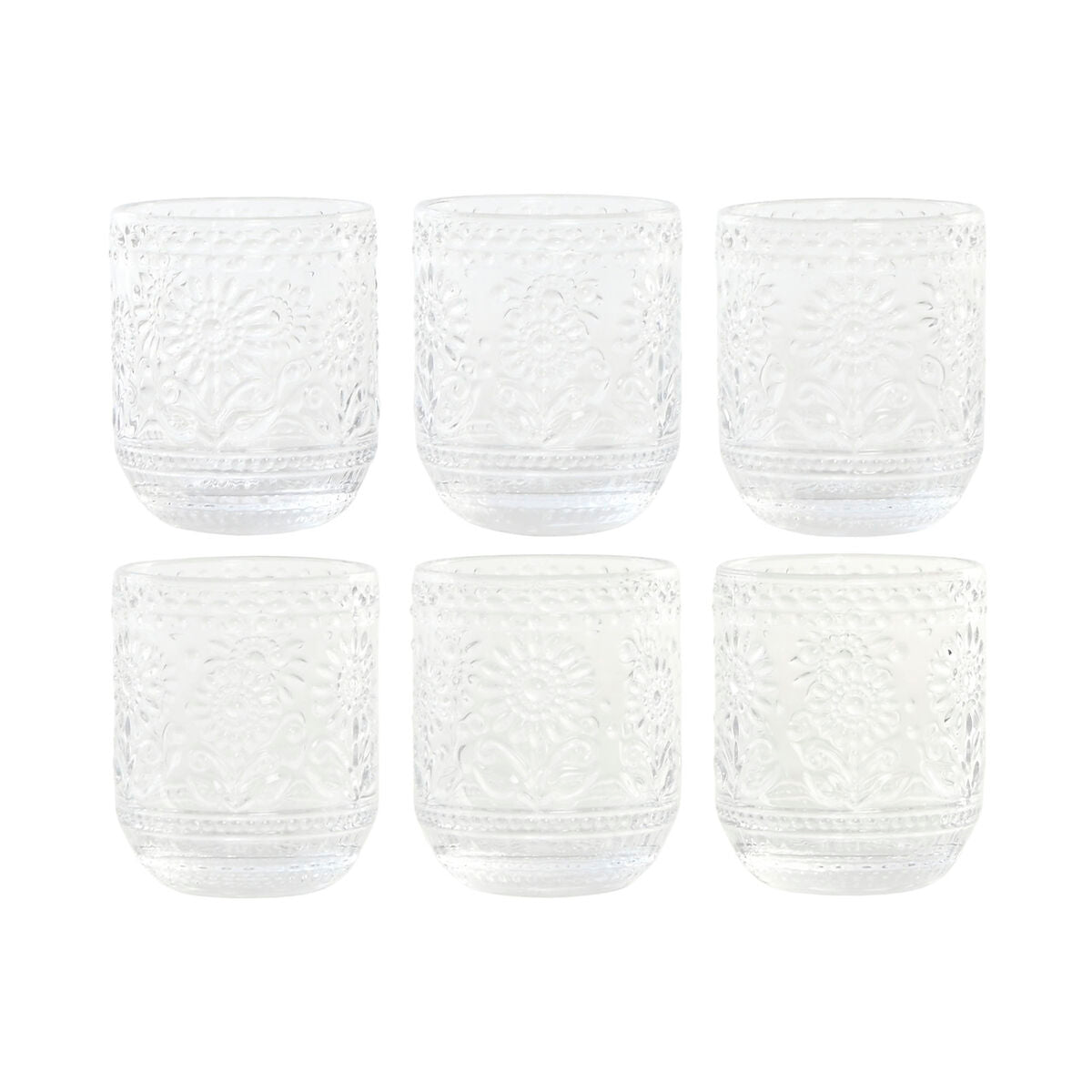Set de verres transparents à motifs floraux (6 Unités)