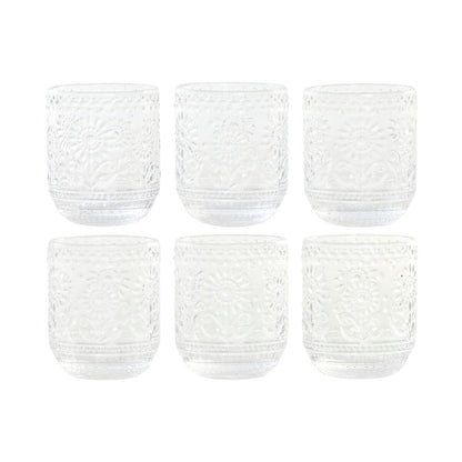 Set de verres transparents à motifs floraux (6 Unités)